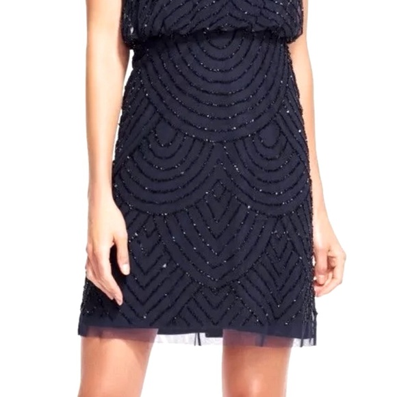 Elegant black beaded mini dress size 0 - Picture 14 of 16